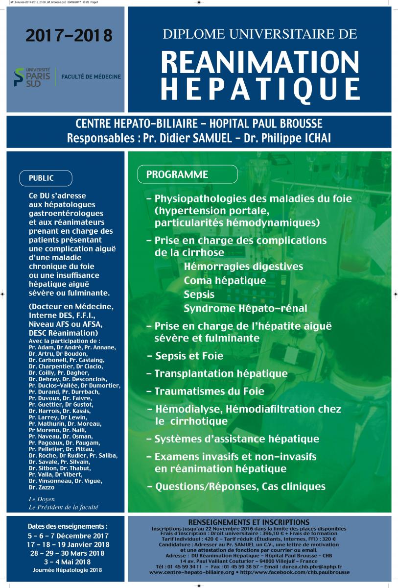 diplome universitaire reanimation